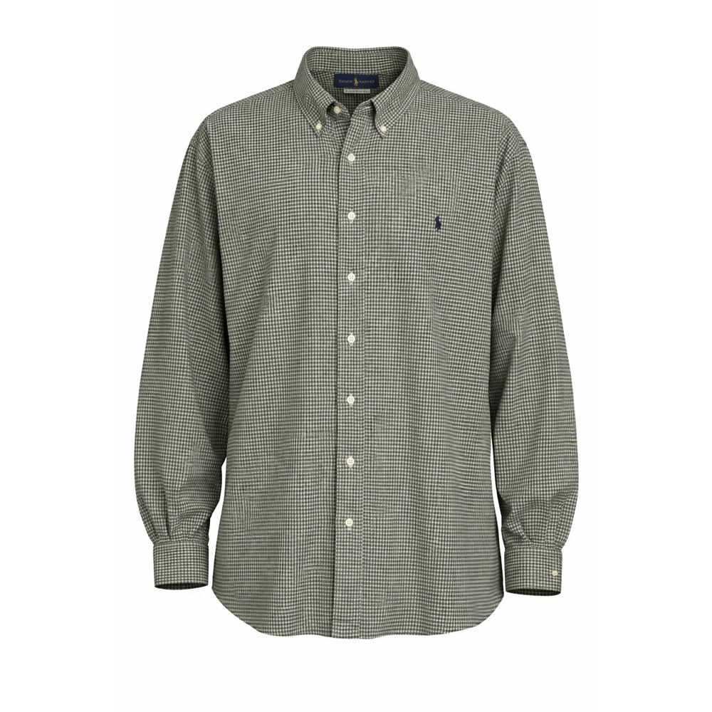 Polo Ralph Lauren Shirt Mens 3XB Green Check Button Down Long Sleeve Pony Cotton